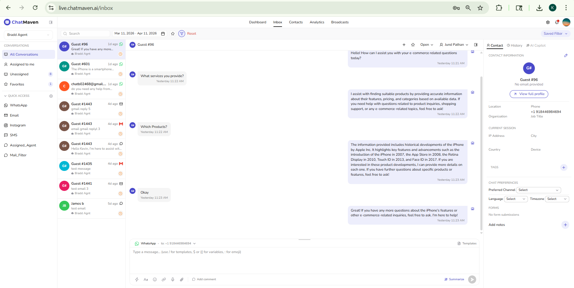 Filtering and sorting conversations in inbox